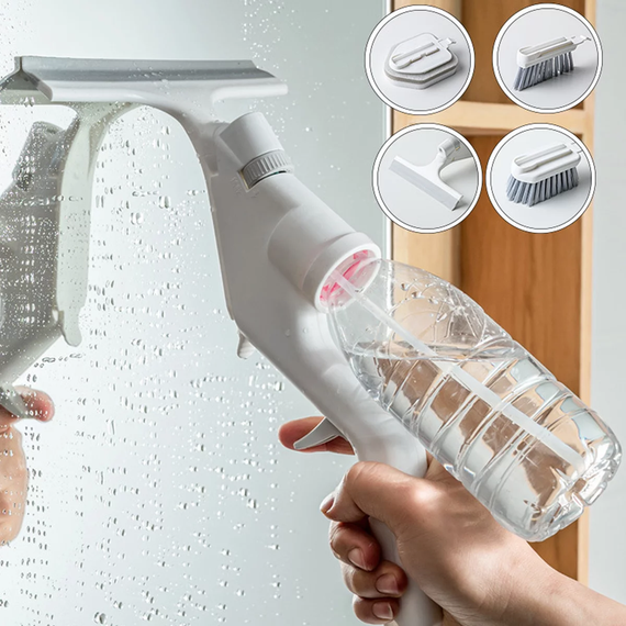 Щетка для уборки всех поверхностей 4в1 Water Spray Cleaning Kits эффективно и тщательно удаляет загрязнение, не оставляя царапин и не повреждая поверхности | Зображення 9