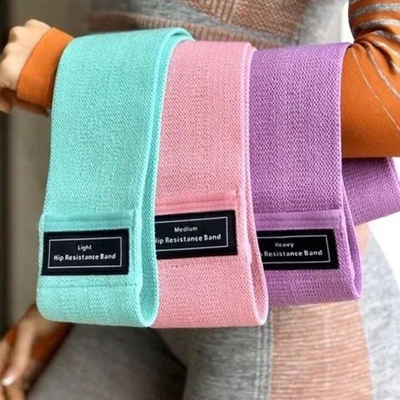 Гумки для фітнесу та спорту WOW LT-003 Набір тканинна стрічка еспандер 3 шт, Джгут еспандер для заняття | Зображення 2