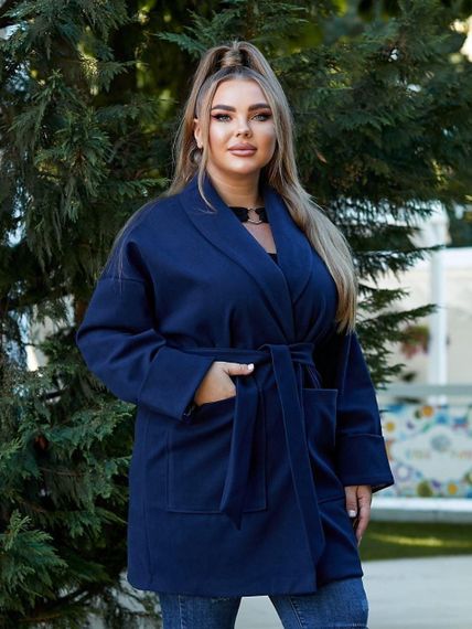 Женское кашемировое пальто Sofia, Модель 6423 Синий, 54-56 | Зображення 3