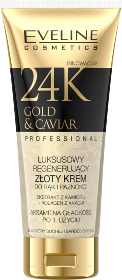 EVELINE COSMETICS Professional Gold & Caviar Розкішний регенеруючий крем для рук та нігтів для сухої та дуже сухої шкіри 100 мл