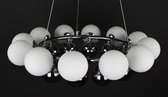 Люстра підвісна на 12 лампочок 27909 Хром 25-160х62х62 см. | Зображення 6