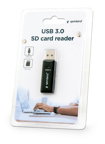 Зовнішній картрідер  Gembird  UHB-CR3-01, USB 3.0, для SD і MicroSD | Зображення 3
