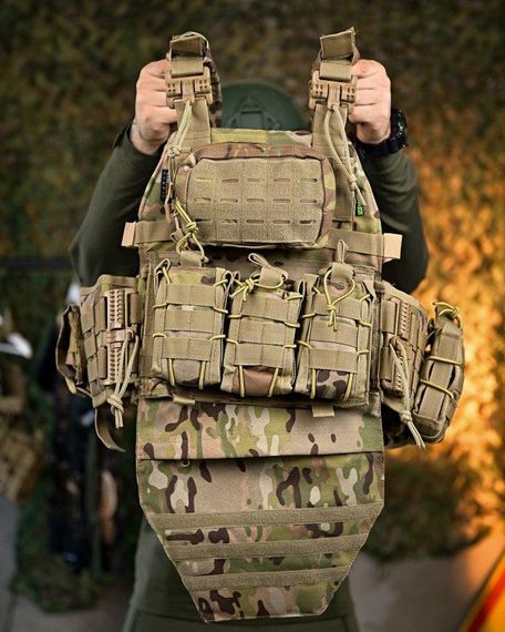 Плитоноска 4 швидких скидання з наплечником Cordura мультикам ПП7890 | Зображення 7