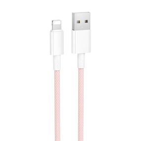 Дата кабель Borofone BX117 Source USB to Lightning 2.4A (1m) Pink