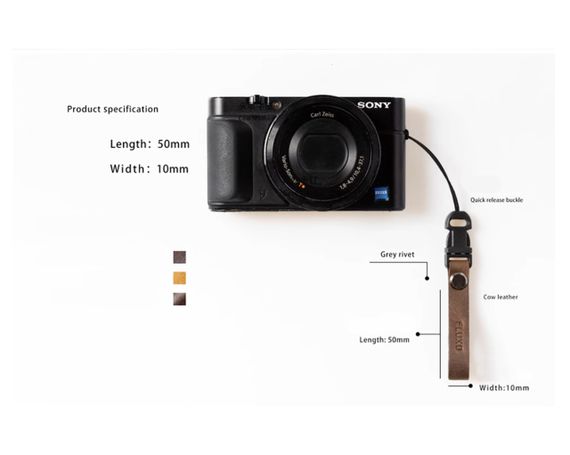 Маленький ремінець FLUXO для камери Sony, Canon, Olympus з пряжкою в стилі ретро, з натуральної шкіри | Зображення 1