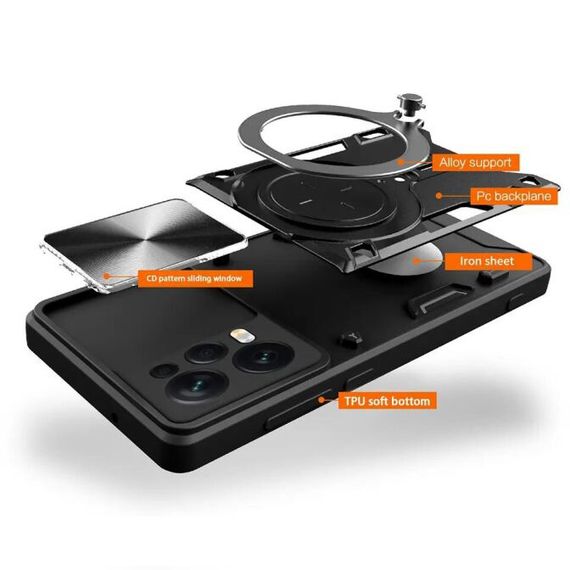 Чохол Magnetic Stand з захистом камери для Xiaomi Redmi 12 колір Синiй | Зображення 1