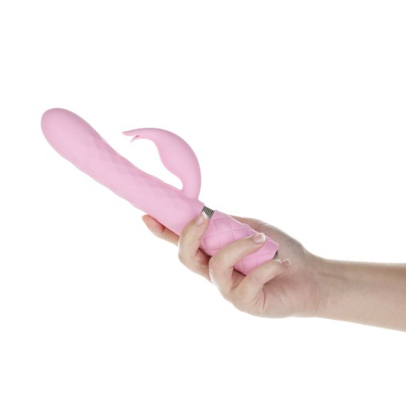 Розкішний кролик з ротацією та вібрацією Pillow Talk Lively Pink, кристал Сваровскі, потрійний відро | Зображення 6