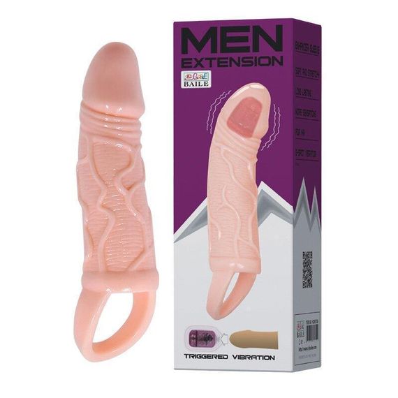 Насадка на пеніс BAILE Man Extension Vibrating Sex Aura | Зображення 3