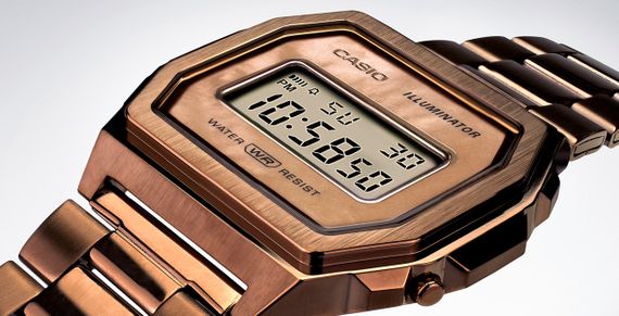 Жіночі вінтажні наручний годинник Casio оригінал Японія Collection A1000RG-5EF зі сталевим браслетом | Зображення 3