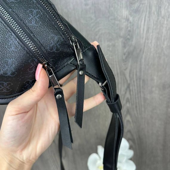 Сумка бананка женская поясная стильная кросс-боди черная модная | Зображення 5