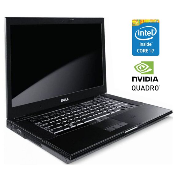 Мобільна робоча станція Б-клас Dell Precision M4500 / 15.6" (1600x900) TN / Intel Core i7-740QM (4 (8) ядра по 1.73 - 2.93 GHz) / 8 GB DDR3 / 500 GB HDD / nVidia Quadro FX 880M, 1 GB GDDR3, 128-bit / WebCam / DVD-ROM б/в