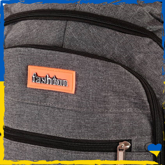 Рюкзак серый универсальный, повседневный, школьный, вместительный. Унисекс | Зображення 4