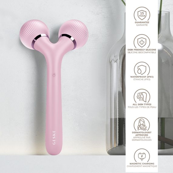 Електронний ультразвуковий ролик для обличчя та тіла GESKE Sonic Facial&Body Roller 4в1 pink | Зображення 2