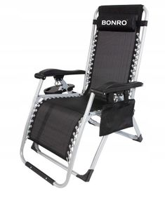 Шезлонги комплект 2шт Bonro BG-006 черный + карман (42400974)