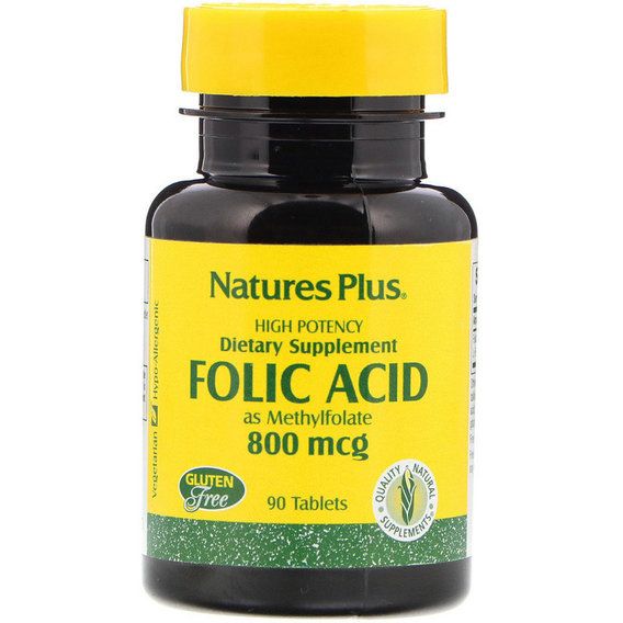 Фолієва кислота Nature's Plus Folic Acid 800 mcg 90 Tabs NTP1790