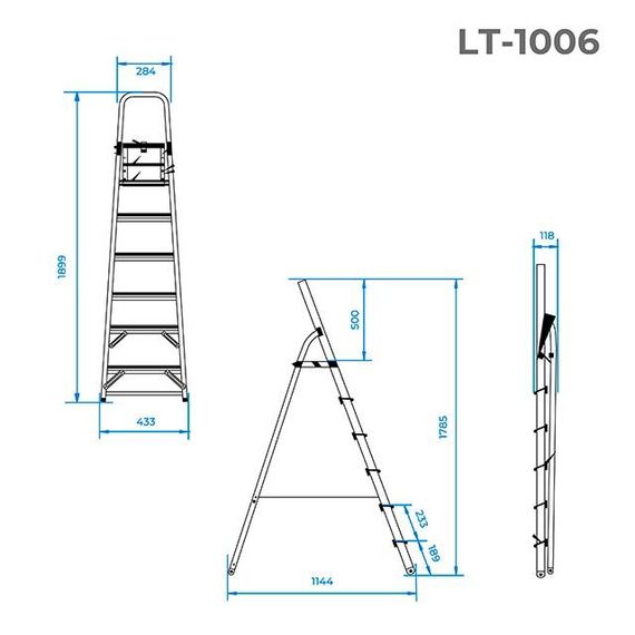 Стремянка Intertool - 6 ступеней, 1280 мм (LT-1006) | Зображення 7