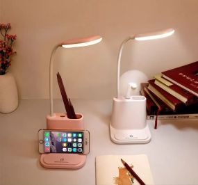 Акумуляторна настільна LED лампа Bionic Desk Lamp c USB виходом, органайзером та підставкою для смартфона