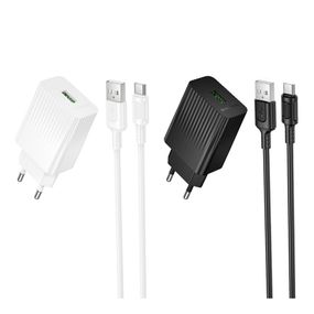 Мережевий зарядний пристрій Borofone BAS72A 1 USB QC 3.0 18 W + USB to Type-C
