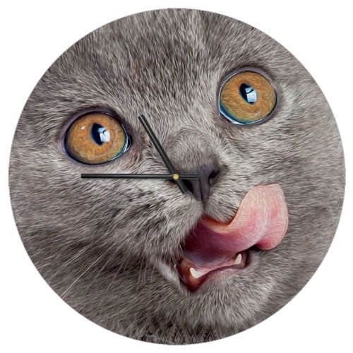 Часы настенные круглые Кот 36 см (CHR_P_15M027)