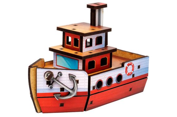 Конструктор дерев'яний Puz-00962 "Turbo Ship" в кульку PuzzleOK | Зображення 1