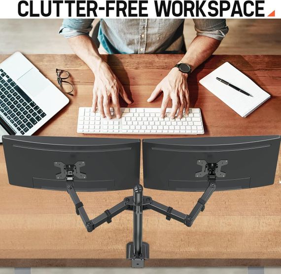 Eono Настільне кріплення для двох моніторів | Зображення 6