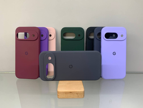 Google Pixel 9 Pro Протиударний чохол з логотипом софт тач сірий