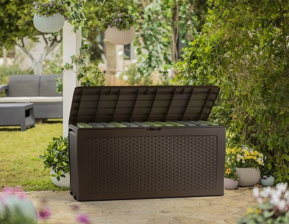 Скриня садова пластикова Keter Samoa Rattan 270 л для зберігання речей коричневий 17209570 | Зображення 4