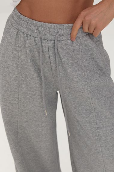 Вільні однотонні спортивні штани - сірий цвет, L (є розміри) | Зображення 3