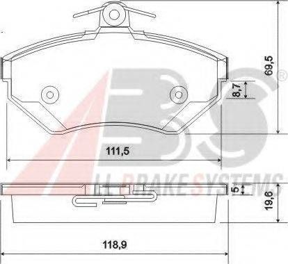 Колодка гальм. диск. AUDIVW PASSATA4 передн. (вир-во ABS) A.B.S. 37010 на AUDI A4 седан (8D2, B5)