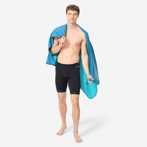 Рушник з мікрофібри розмір L 80 × 130 см двосторонній синій/зелений - One Size