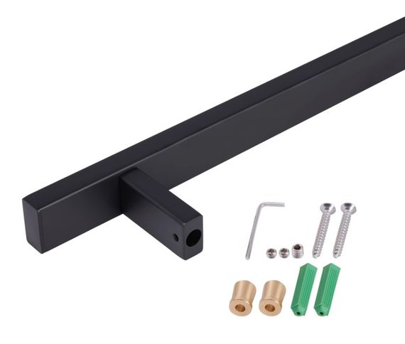 Душова стійка Qtap з тримачем універсальна Lepit, Matt Black, 705 мм, прямокутна QTLEP82103NB | Зображення 2