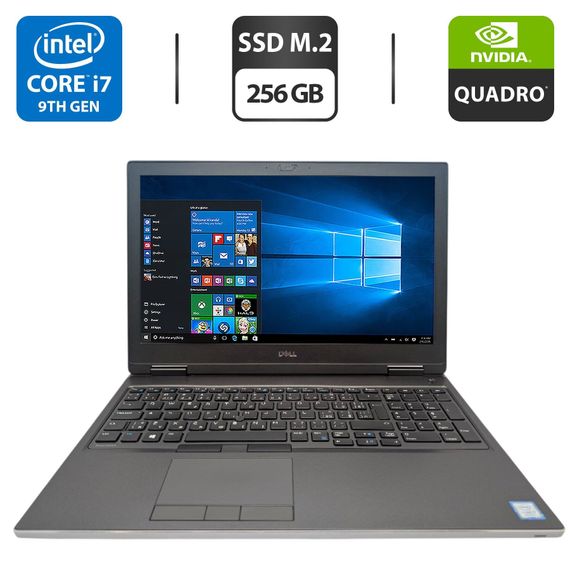 Мобильная рабочая станция Dell Precision 7540 / 15.6" (1920x1080) IPS / Intel Core i7-9850H (6 (12) ядер по 2.6 - 4.6 GHz) / 16 GB DDR4 / 256 GB SSD M.2 / nVidia Quadro T1000, 4 GB GDDR6, 128-bit / WebCam б/у