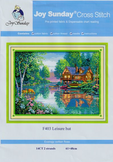 Набір для вишивання за нанесеною схемою "Leisure hut". AIDA 14CT printed 61*48 см | Зображення 1