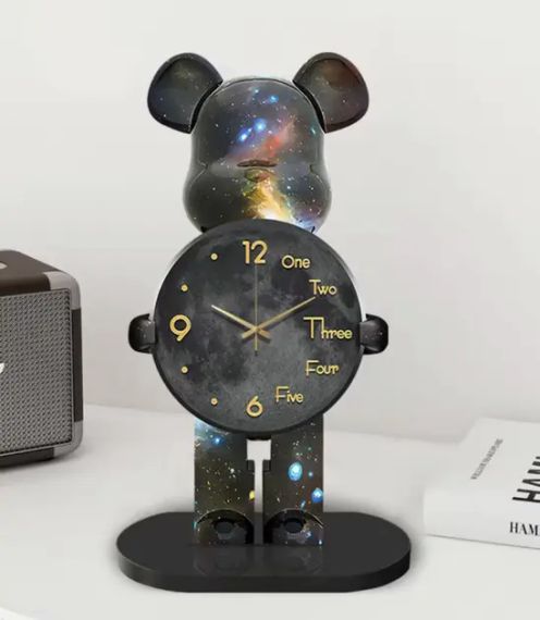Настільний Годинник Фігурка Ведмідь Bearbrick Космічні 30 см