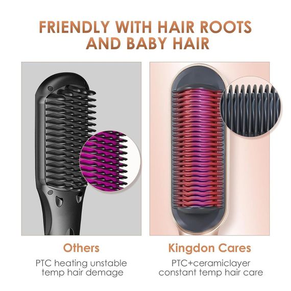 Щітка-випрямляч для волосся K-Skin — керамічний електрощітка-утюжок для густого та хвилястого волосся | Зображення 6