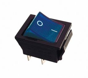 Переключатель KCD2-202N BL/B 220V 1 клавиша синяя с подсветкой Ny95500777