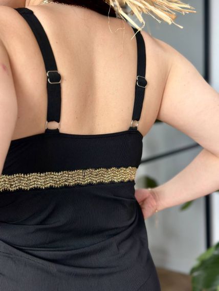 Розкішний чорний купальник танкіні для дівчат PLUS SIZE | Зображення 7