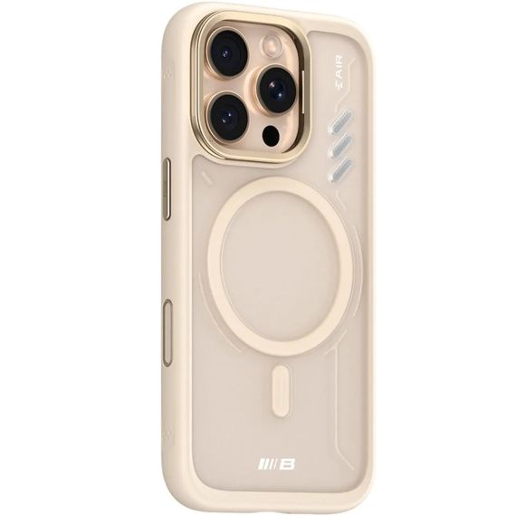 TPU+PC чохол Blueo Frosted Heat Dissipation Stand with MagSafe для Apple iPhone 16 Pro (6.3") Золотий / Gold