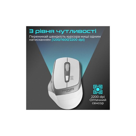 Мишка Promate Samit Wireless White (samit.white) | Зображення 3