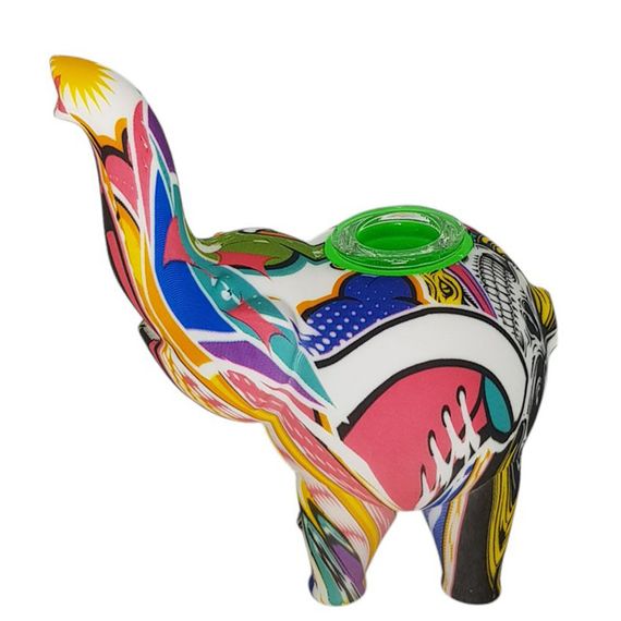 Кальян Трубка Компактная Из Силикона "Elephant Abstract V3"