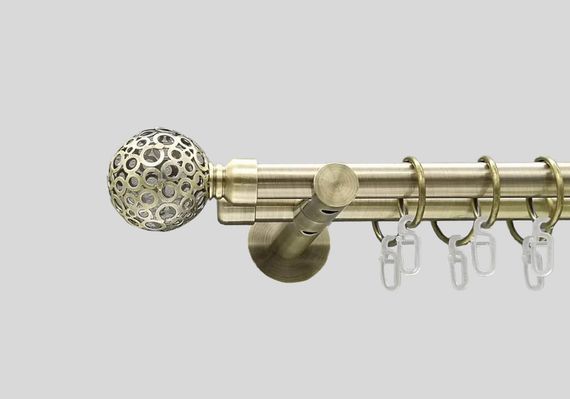 Карниз для штор металевий Античний дворядний 19 мм (комплект) Савона кронштейн циліндр 200 см.