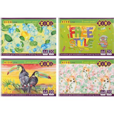 Альбом для рисования ZiBi А4, KIDS Line 20 листов, на пружине (ZB.1440) - Топ Продаж!