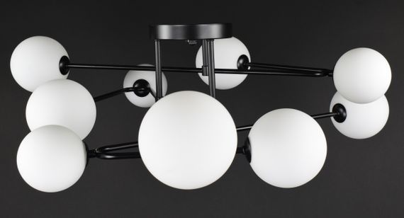 Люстра стельова на 9 лампочок 27925 Чорний 25х90х90 см. | Зображення 4