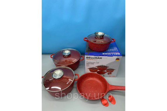 Набор посуды 9 предметов Bellmax Cookware Set BM-120 | Зображення 2