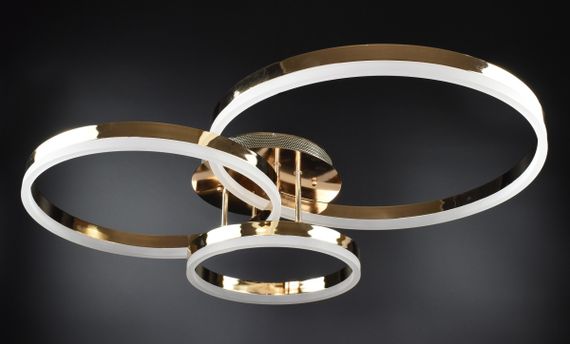 Люстра світлодіодна стельова LED світильник для квартири на стелю лед з пультом 26947 Золото 14х70х80 см.