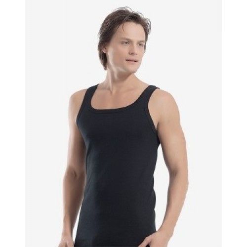 Майка чоловіча з бавовни чорного кольору. Модель 1015 OZTAS | Зображення 1