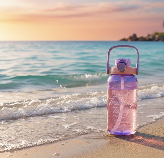Спортивна пляшка для води START TRAINING (1500 мл) — Фіолетова з ручкою | Зображення 7