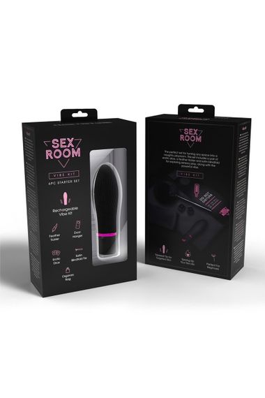 Набір девайсів для ігор Dream Toys Sex Room Vibe Kit, 6 предметів, чорний/рожевий Sex Aura