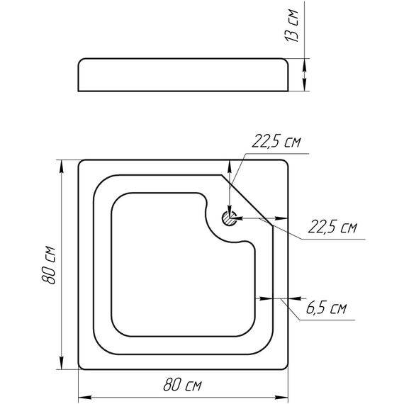 Душевой поддон BRAVO LUBAWA SL80F (SL80) | Зображення 4