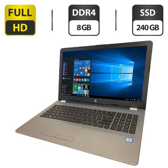 Ноутбук HP 250 G6 / 15.6" (1920x1080) TN / Intel Core i3-6006U (2 (4) ядра по 2.0 GHz) / 8 GB DDR4 / 240 GB SSD / Intel HD Graphics 520 / WebCam / DVD-ROM б/у